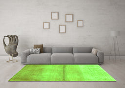 Machine Washable Abstract Green Contemporary Area Rugs in a Living Room,, wshcon2058grn