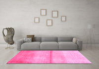 Machine Washable Abstract Pink Contemporary Rug, wshcon2058pnk