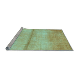 Sideview of Machine Washable Abstract Light Blue Contemporary Rug, wshcon2058lblu