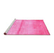 Sideview of Machine Washable Abstract Pink Contemporary Rug, wshcon2058pnk