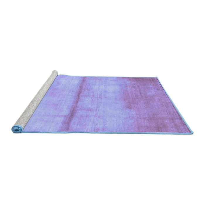 Sideview of Machine Washable Abstract Blue Contemporary Rug, wshcon2058blu