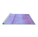 Sideview of Machine Washable Abstract Blue Contemporary Rug, wshcon2058blu