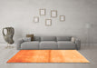 Machine Washable Abstract Orange Contemporary Area Rugs in a Living Room, wshcon2058org