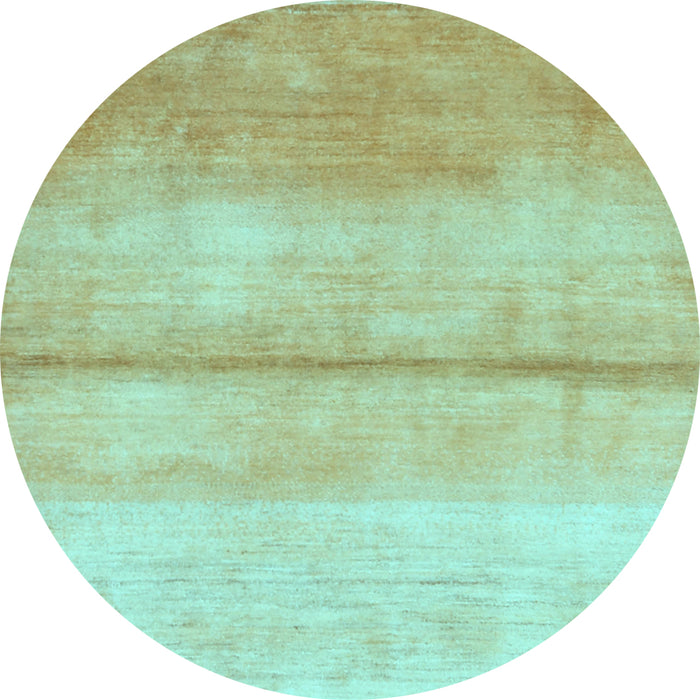 Round Machine Washable Abstract Light Blue Contemporary Rug, wshcon2058lblu