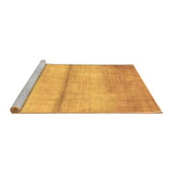 Sideview of Machine Washable Abstract Brown Contemporary Rug, wshcon2058brn