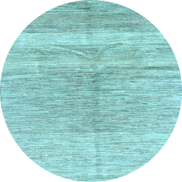 Round Machine Washable Abstract Light Blue Contemporary Rug, wshcon2059lblu
