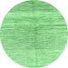 Round Abstract Emerald Green Contemporary Rug, con2059emgrn