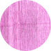 Round Machine Washable Abstract Pink Contemporary Rug, wshcon2059pnk