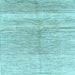 Square Abstract Light Blue Contemporary Rug, con2059lblu