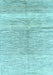 Abstract Light Blue Contemporary Rug, con2059lblu