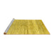 Sideview of Machine Washable Abstract Yellow Contemporary Rug, wshcon2059yw