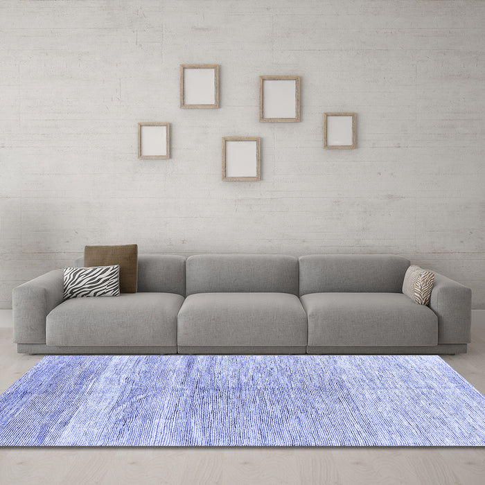 Machine Washable Abstract Blue Contemporary Rug in a Living Room, wshcon2059blu