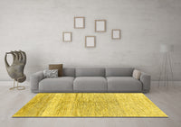 Machine Washable Abstract Yellow Contemporary Rug, wshcon2059yw