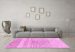 Machine Washable Abstract Pink Contemporary Rug in a Living Room, wshcon2059pnk