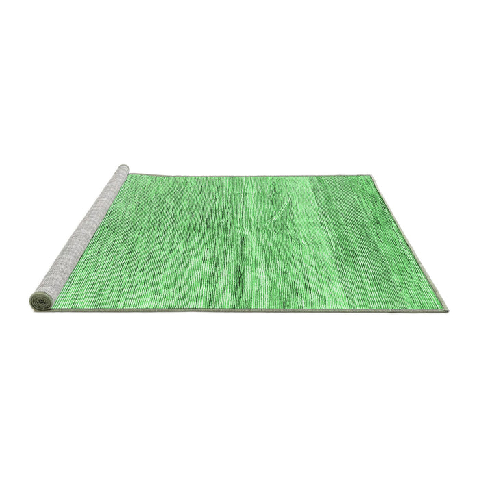 Sideview of Machine Washable Abstract Emerald Green Contemporary Area Rugs, wshcon2059emgrn