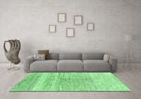 Machine Washable Abstract Emerald Green Contemporary Rug, wshcon2059emgrn