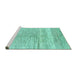 Sideview of Machine Washable Abstract Turquoise Contemporary Area Rugs, wshcon2059turq