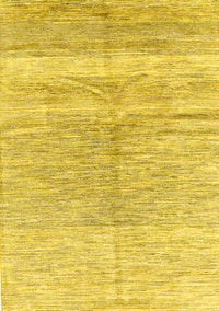 Abstract Yellow Contemporary Rug, con2059yw