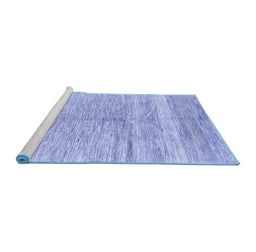 Sideview of Machine Washable Abstract Blue Contemporary Rug, wshcon2059blu