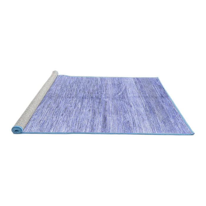 Sideview of Machine Washable Abstract Blue Contemporary Rug, wshcon2059blu