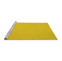 Sideview of Machine Washable Solid Yellow Modern Rug, wshcon205yw