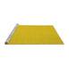 Sideview of Machine Washable Solid Yellow Modern Rug, wshcon205yw