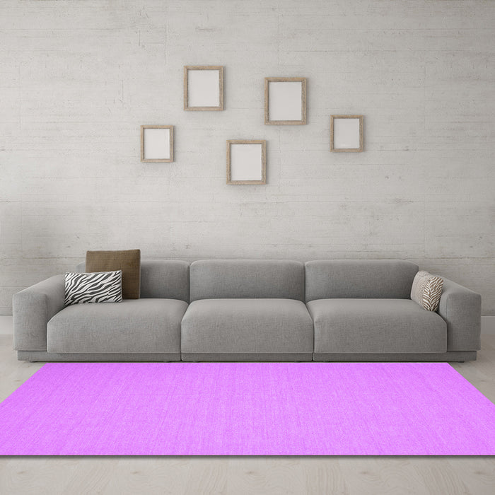 Machine Washable Solid Purple Modern Area Rugs in a Living Room, wshcon205pur