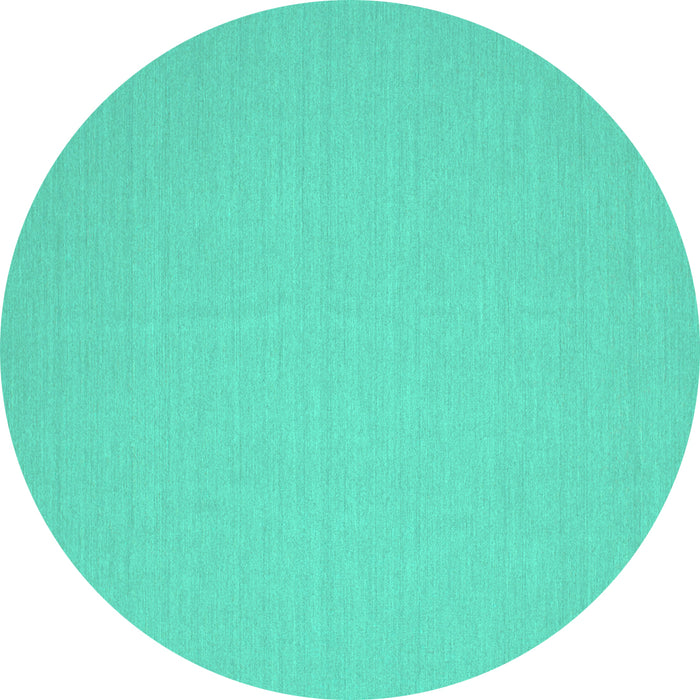 Round Solid Turquoise Modern Rug, con205turq