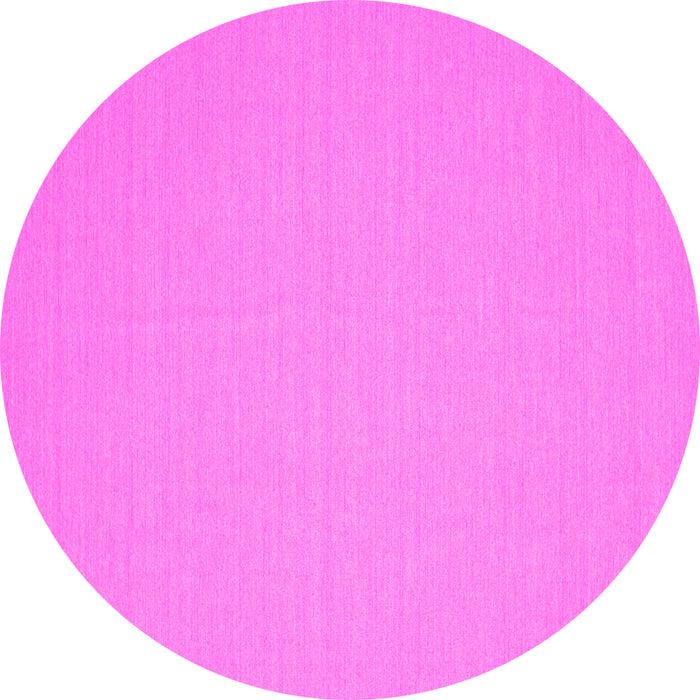 Round Machine Washable Solid Pink Modern Rug, wshcon205pnk
