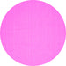 Round Machine Washable Solid Pink Modern Rug, wshcon205pnk