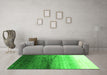 Machine Washable Abstract Green Contemporary Area Rugs in a Living Room,, wshcon2060grn