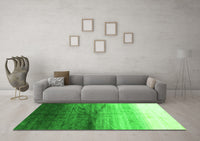 Machine Washable Abstract Green Contemporary Rug, wshcon2060grn