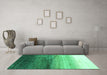 Machine Washable Abstract Turquoise Contemporary Area Rugs in a Living Room,, wshcon2060turq