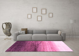 Machine Washable Abstract Pink Contemporary Rug in a Living Room, wshcon2060pnk