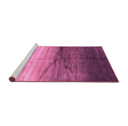Sideview of Machine Washable Abstract Pink Contemporary Rug, wshcon2060pnk