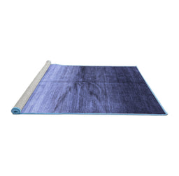 Sideview of Machine Washable Abstract Blue Contemporary Rug, wshcon2060blu