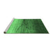 Sideview of Machine Washable Abstract Emerald Green Contemporary Area Rugs, wshcon2060emgrn