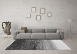 Machine Washable Abstract Gray Contemporary Rug in a Living Room,, wshcon2060gry