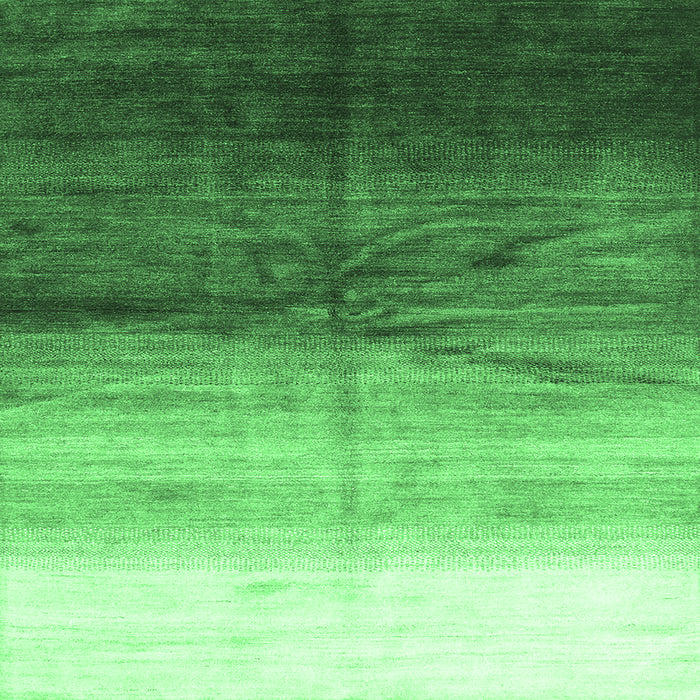 Square Machine Washable Abstract Emerald Green Contemporary Area Rugs, wshcon2060emgrn