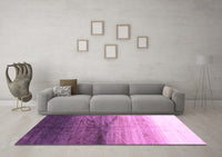 Machine Washable Abstract Purple Contemporary Rug, wshcon2060pur