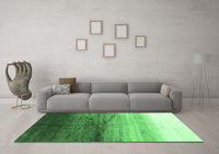 Machine Washable Abstract Emerald Green Contemporary Rug, wshcon2060emgrn