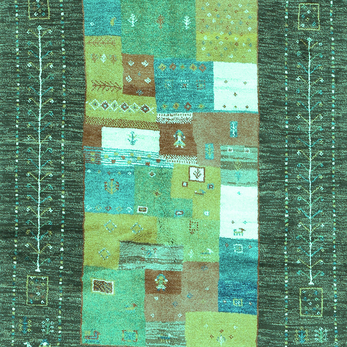 Abstract Turquoise Contemporary Rug, con2061turq