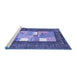 Sideview of Machine Washable Abstract Blue Contemporary Rug, wshcon2061blu