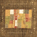 Square Abstract Brown Contemporary Rug, con2061brn