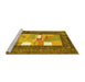 Sideview of Machine Washable Abstract Yellow Contemporary Rug, wshcon2061yw