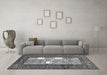 Machine Washable Abstract Gray Contemporary Rug in a Living Room,, wshcon2061gry