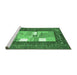 Sideview of Machine Washable Abstract Emerald Green Contemporary Area Rugs, wshcon2061emgrn