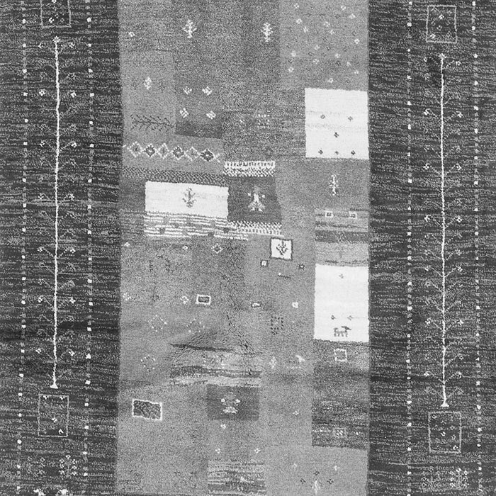 Serging Thickness of Machine Washable Abstract Gray Contemporary Rug, wshcon2061gry