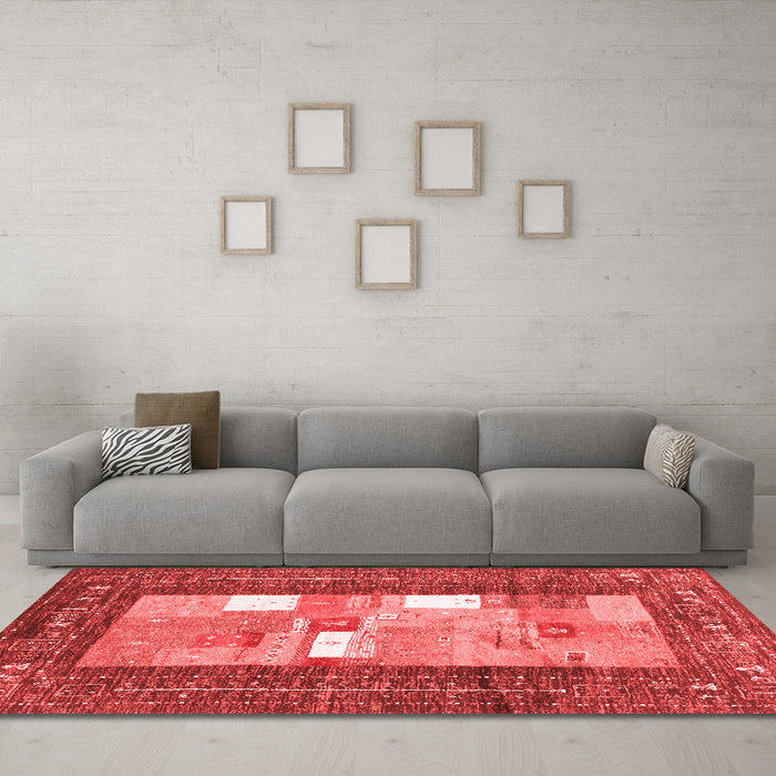 Contemporary Red Washable Rugs