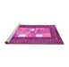 Sideview of Machine Washable Abstract Pink Contemporary Rug, wshcon2061pnk